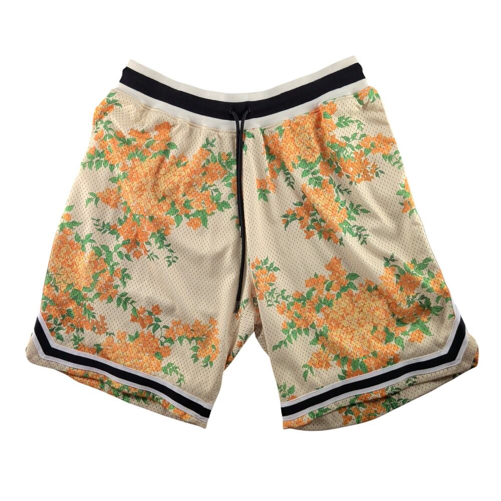 John Elliott Basketball Shorts in Ivory Bougainvillea Men's 2/Medium Streetwear
